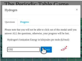 Clicking on Hydrogen