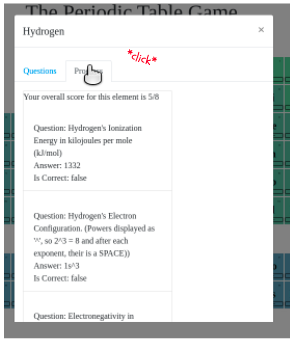 Clicking on Hydrogen